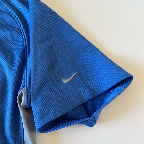 Nike Sphere React Golf Large Men’s Blue Gray Polo Shirt - Picture 3 of 4